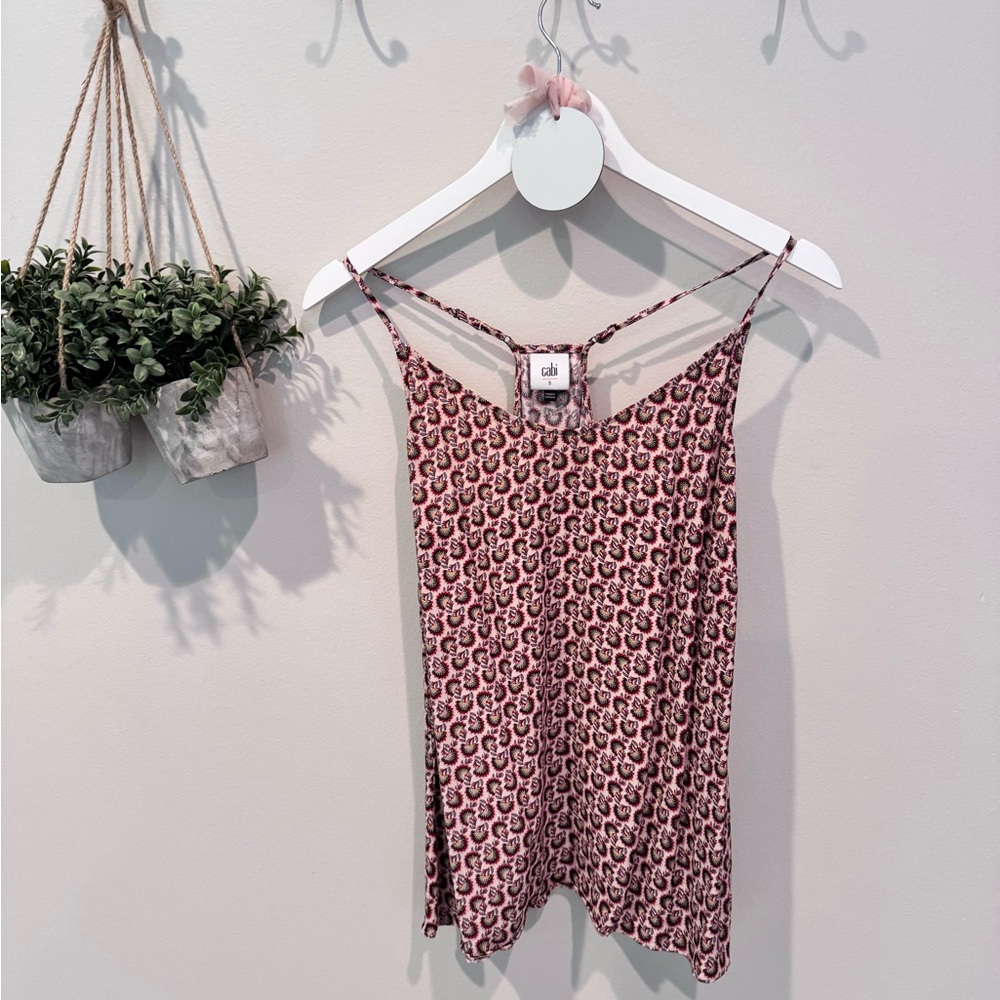 Cabi Pink floral Print Women's Top small